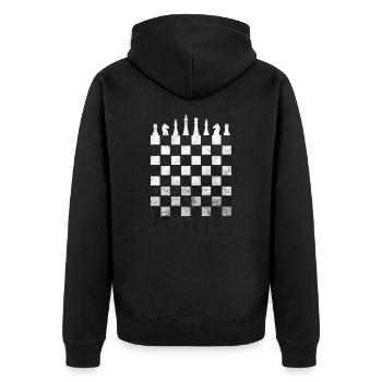 ÉCHECS JEU D’ÉCHECS - Veste à capuche bio Premium Unisexe - noir - Dos - Nico (187cm)