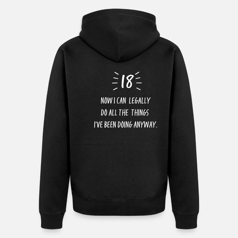 18 ans - Veste à capuche bio Premium Unisexe - noir