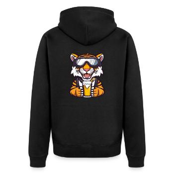 Tiger Après-Ski Bière Bande Dessinée - Veste à capuche bio Premium Unisexe - noir - Dos - Nico (187cm)