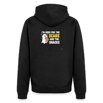 Halloween Ghost and Snacks - Unisex Premium Organic Zip Hoodie - black - Back - Nico (187cm)