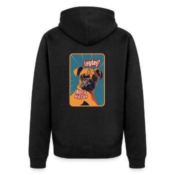Legday? Not a big fan-Helheim Threads Gym Apparel - Unisex Premium Organic Zip Hoodie - black - Back - Nico (187cm)