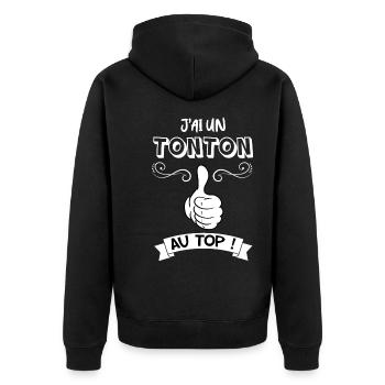 Le TOnton Au Top Qui Déchire - Veste à capuche bio Premium Unisexe - noir - Dos - Nico (187cm)