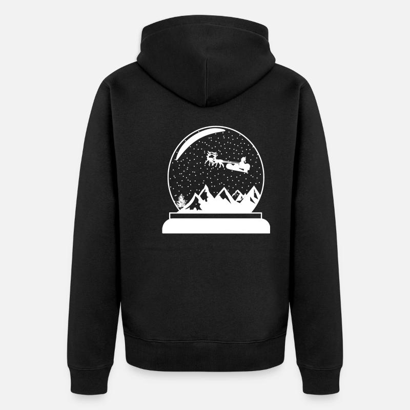 Schneekugel Weihnachtskugel Design - Unisex Premium Bio Zip Hoodie - Schwarz