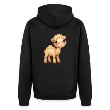 Dromadaire moelleux mignon - Veste à capuche bio Premium Unisexe - noir - Dos - Nico (187cm)