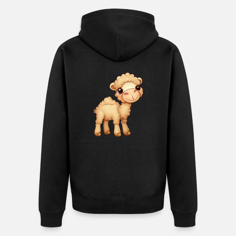 Dromadaire moelleux mignon - Veste à capuche bio Premium Unisexe - noir