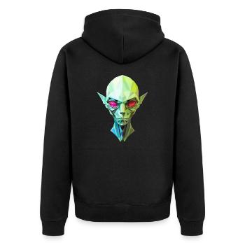 extraterrestre tête extraterrestre potrait vert yeux rouges - Veste à capuche bio Premium Unisexe - noir - Dos - Nico (187cm)