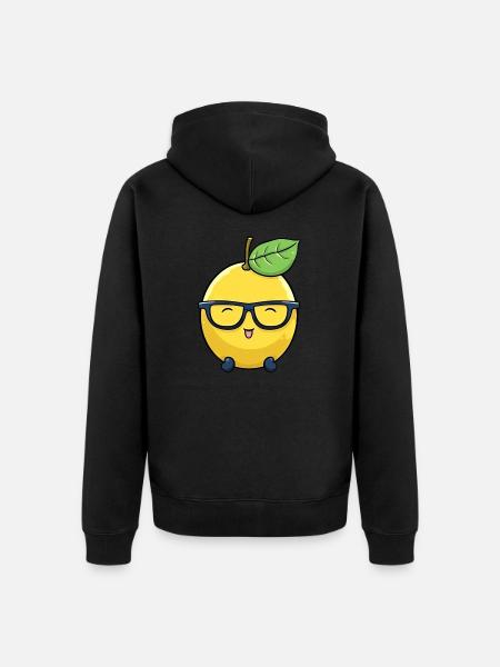 Kawaii Lemon: Sweet Acidity - Unisex Premium Organic Zip Hoodie - black