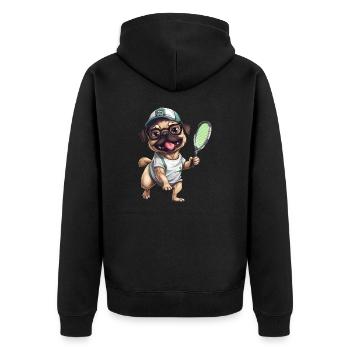 Passionné de jeu carlin: tennis et - Veste à capuche bio Premium Unisexe - noir - Dos - Nico (187cm)