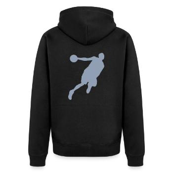 Silhouette de joueur de basketball, design sportif dynamique - Veste à capuche bio Premium Unisexe - noir - Dos - Nico (187cm)