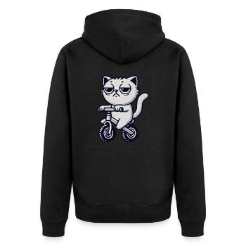 Drôle Chat Vélo Ennuyeux Chat Sur Vélo - Veste à capuche bio Premium Unisexe - noir - Dos - Nico (187cm)