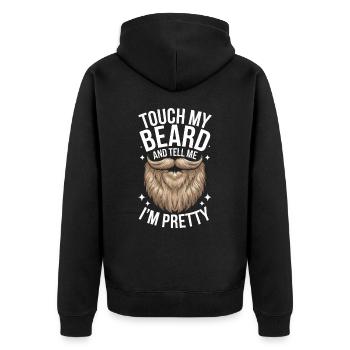 Bart Schnurrbart Bärtige Männer - Unisex Premium Bio Zip Hoodie - Schwarz - Hinten - Nico (187cm)
