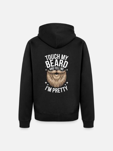 Beard Mustache Bearded Men - Unisex Premium Organic Zip Hoodie - black