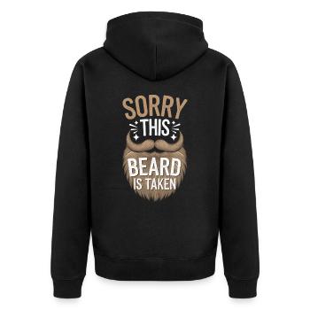 Bart Schnurrbart Bärtige Männer - Unisex Premium Bio Zip Hoodie - Schwarz - Hinten - Nico (187cm)