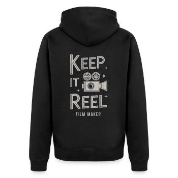 Filmemacher Filmregisseur Kameramann Film - Unisex Premium Bio Zip Hoodie - Schwarz - Hinten - Nico (187cm)