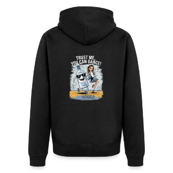 Trust me you can dance. - Vodka - Unisex Premium Bio Zip Hoodie - Schwarz - Hinten - Nico (187cm)
