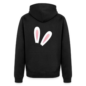 Rabbit ears - Unisex Premium Organic Zip Hoodie - black - Back - Nico (187cm)