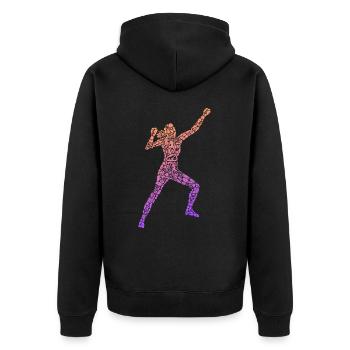 Klettern Symbole Bouldern Frauen Mädchen Climbing - Unisex Premium Bio Zip Hoodie - Schwarz - Hinten - Nico (187cm)