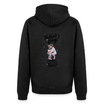 Vatertag-Alles Gute zum Vatertag - Unisex Premium Bio Zip Hoodie - Schwarz - Hinten - Nico (187cm)