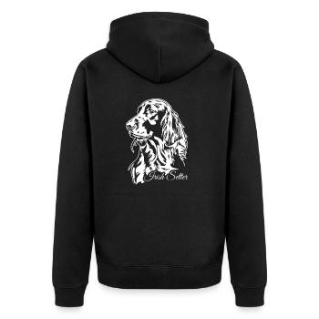 Setter irlandais Chien de chasse Chiens de chasse Chiens Wilsigns - Veste à capuche bio Premium Unisexe - noir - Dos - Nico (187cm)