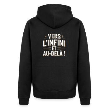 Vers l'infini et au-delà! - Veste à capuche bio Premium Unisexe - noir - Dos - Nico (187cm)