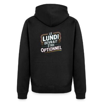Le lundi devrait être optionnel - Veste à capuche bio Premium Unisexe - noir - Dos - Nico (187cm)