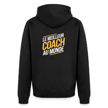 Le meilleur coach du monde - Veste à capuche bio Premium Unisexe - noir - Dos - Nico (187cm)