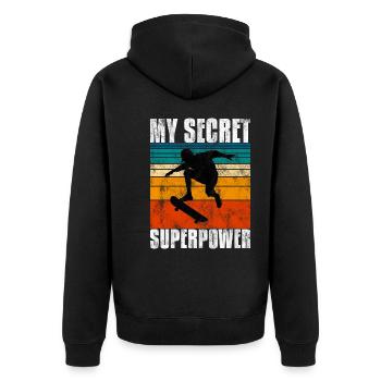 My Secret Superpower Skateboard Skateboarder Skate - Veste à capuche bio Premium Unisexe - noir - Dos - Nico (187cm)
