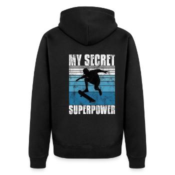 My Secret Superpower Skateboard Skateboarder Skate - Veste à capuche bio Premium Unisexe - noir - Dos - Nico (187cm)