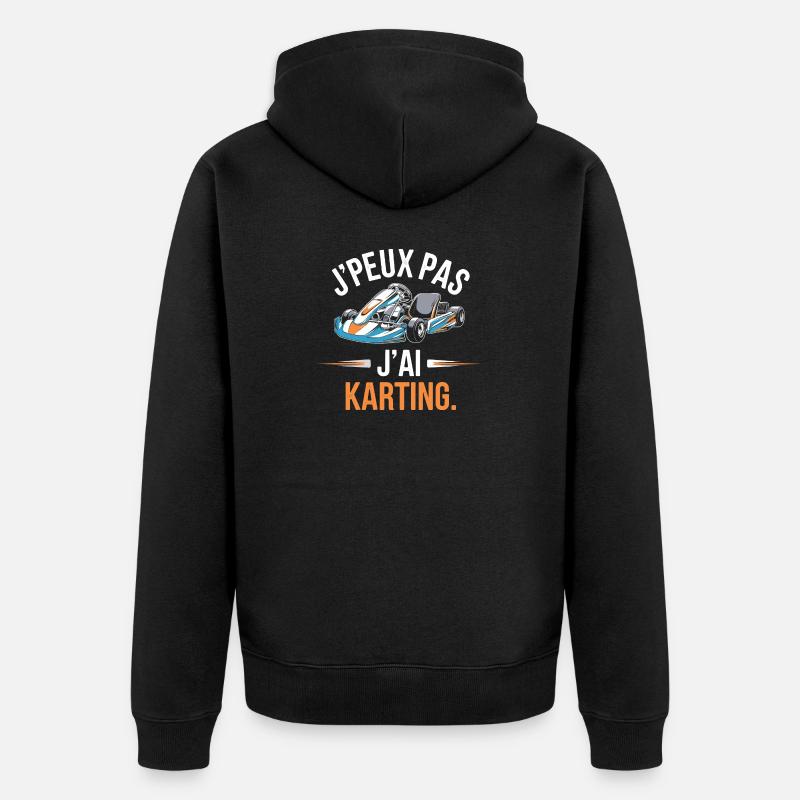 J'peux pas, j'ai karting - Veste à capuche bio Premium Unisexe - noir