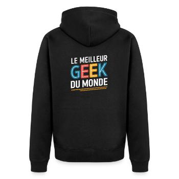 Le meilleur geek du monde - Veste à capuche bio Premium Unisexe - noir - Dos - Nico (187cm)