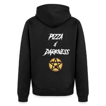 Pizza gothique et ténèbres - Veste à capuche bio Premium Unisexe - noir - Dos - Nico (187cm)