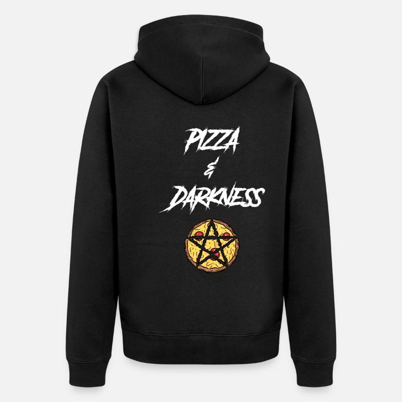 Pizza gothique et ténèbres - Veste à capuche bio Premium Unisexe - noir