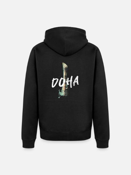 Sheikh Khalifa Stadium, Doha - Unisex Premium Organic Zip Hoodie - black