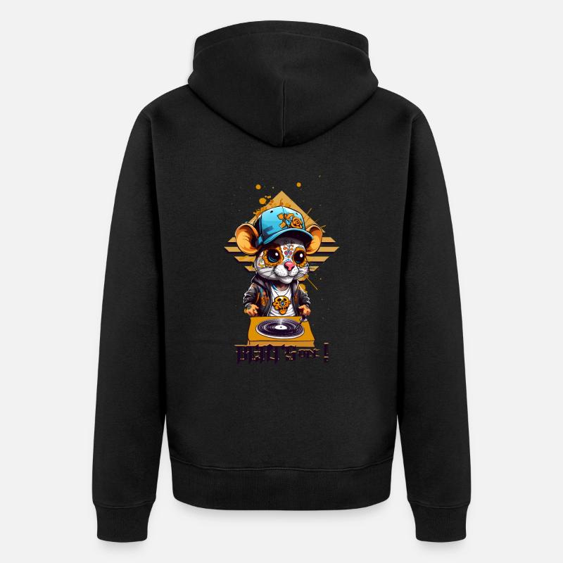 Rat DJ mignon - Veste à capuche bio Premium Unisexe - undefined
