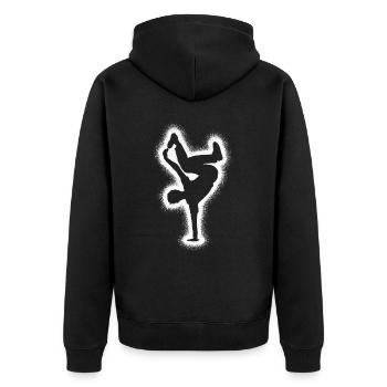 Breakdance Tanz Breakdancer Kinder Breakdancer - Unisex Premium Bio Zip Hoodie - Schwarz - Hinten - Nico (187cm)