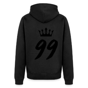 99 Couronne numérique - Veste à capuche bio Premium Unisexe - noir - Dos - Nico (187cm)
