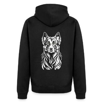 Majestic beauty: The German Shepherd in White - Unisex Premium Organic Zip Hoodie - black - Back - Nico (187cm)