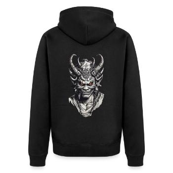 Tradition japonaise des démons Oni à l’occasion d’Halloween - Veste à capuche bio Premium Unisexe - noir - Dos - Nico (187cm)