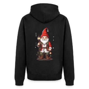 Noël nordique Gnome Noël festif - Veste à capuche bio Premium Unisexe - noir - Dos - Nico (187cm)
