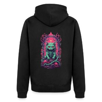 Chat démoniaque Halloween gothique drôle chats Design - Veste à capuche bio Premium Unisexe - noir - Dos - Nico (187cm)