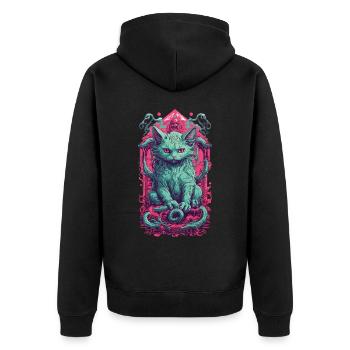 Creepy Demons Cat Halloween Underworld Design - Veste à capuche bio Premium Unisexe - noir - Dos - Nico (187cm)