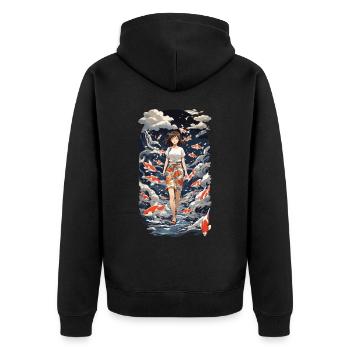 Anime Rêve Fantaisie Esthétique Manga Otaku - Veste à capuche bio Premium Unisexe - noir - Dos - Nico (187cm)