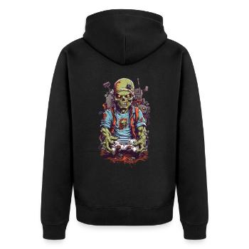 Zombie Gamer Ultimate Halloween Gaming Design - Unisex Premium Organic Zip Hoodie - black - Back - Nico (187cm)