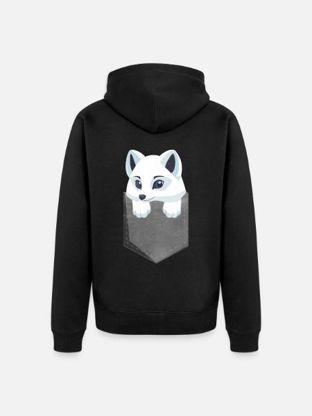 Cute arctic fox gift - Unisex Premium Organic Zip Hoodie - black