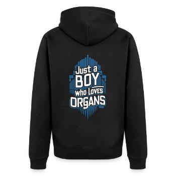 Cadeau d’orgue à tuyaux - Veste à capuche bio Premium Unisexe - noir - Dos - Nico (187cm)