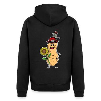 Cacahuètes Cacahuètes Cadeau d’anniversaire d’anniversaire - Veste à capuche bio Premium Unisexe - noir - Dos - Nico (187cm)