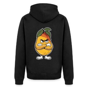 Mango - Unisex Premium Bio Zip Hoodie - Schwarz - Hinten - Nico (187cm)
