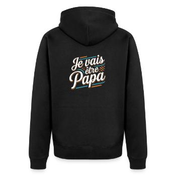 Je vais être papa - Veste à capuche bio Premium Unisexe - noir - Dos - Nico (187cm)