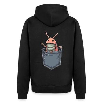 Graphique de punaise pour l’entomologiste insecte Rollie Po - Veste à capuche bio Premium Unisexe - noir - Dos - Nico (187cm)