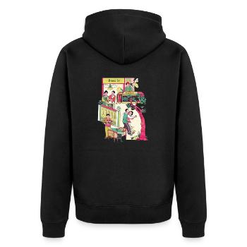 Dang Se Vietnamese Dance - Unisex Premium Organic Zip Hoodie - black - Back - Nico (187cm)